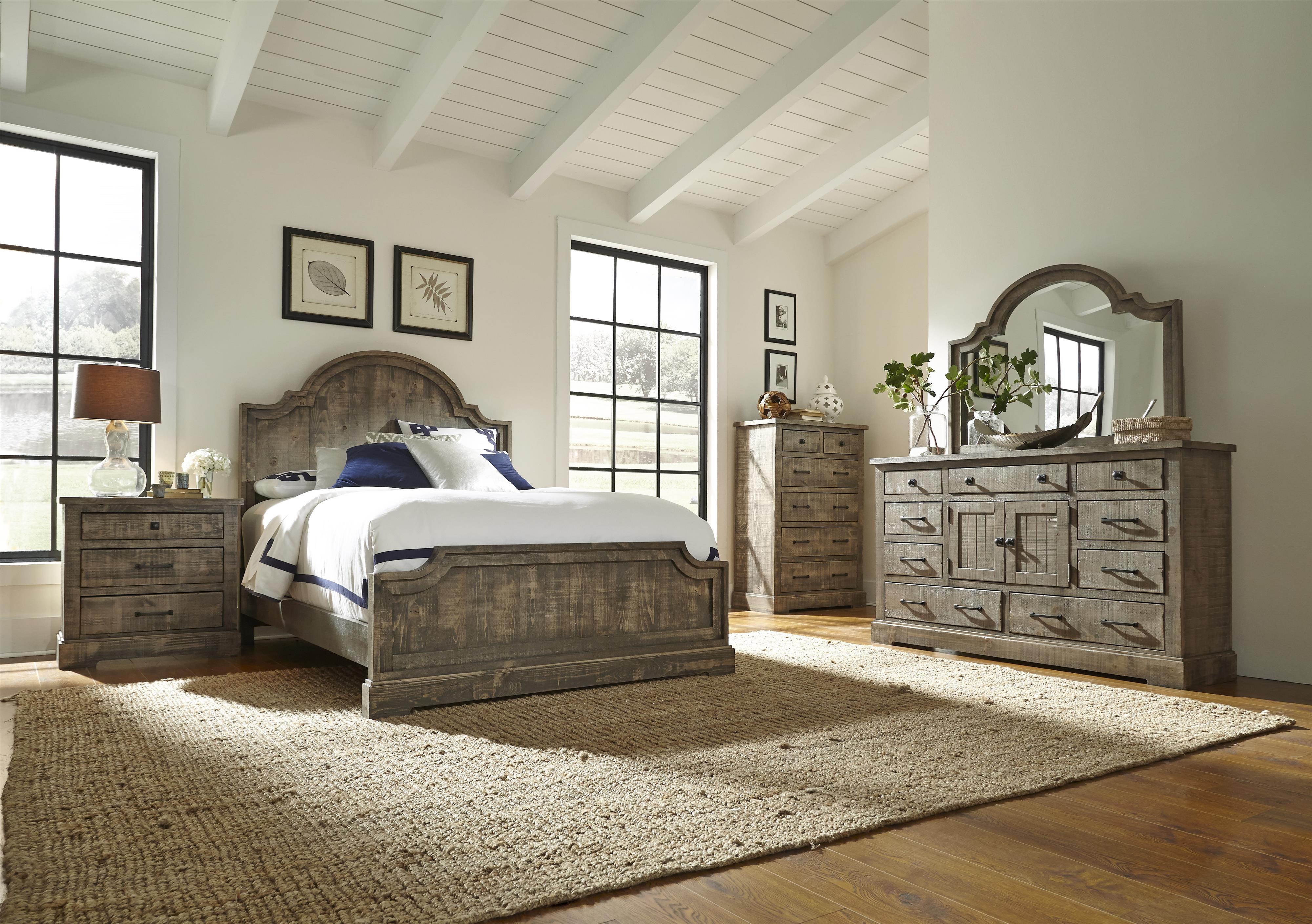 Progressive Furniture Meadow P63214 Rustic Pine Drawer Chest with 6